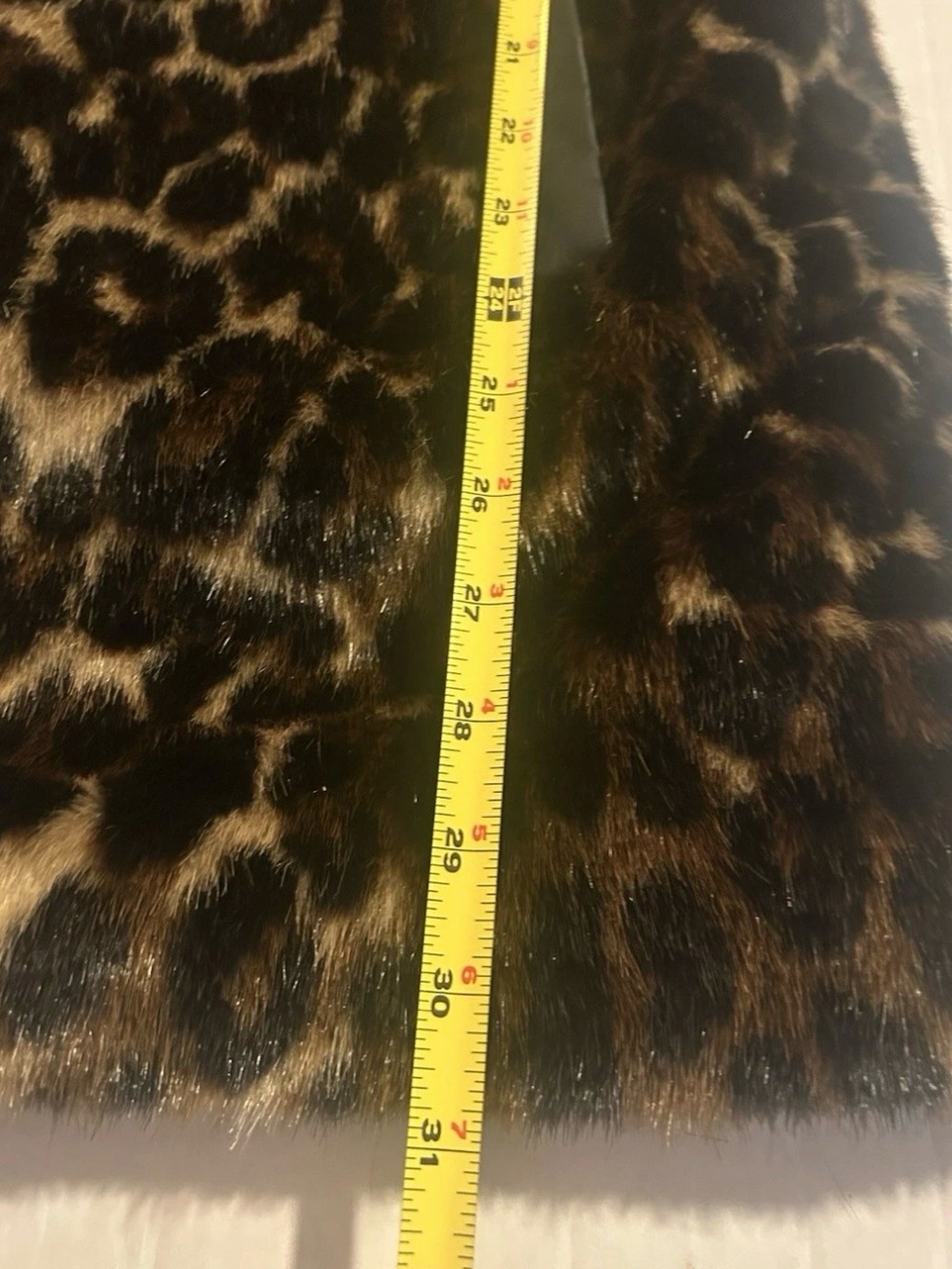 Elie Tahari Faux Fur Leopard Print Coat Jacket Faux Leather Trim L  Animal Glam - Picture 7 of 13